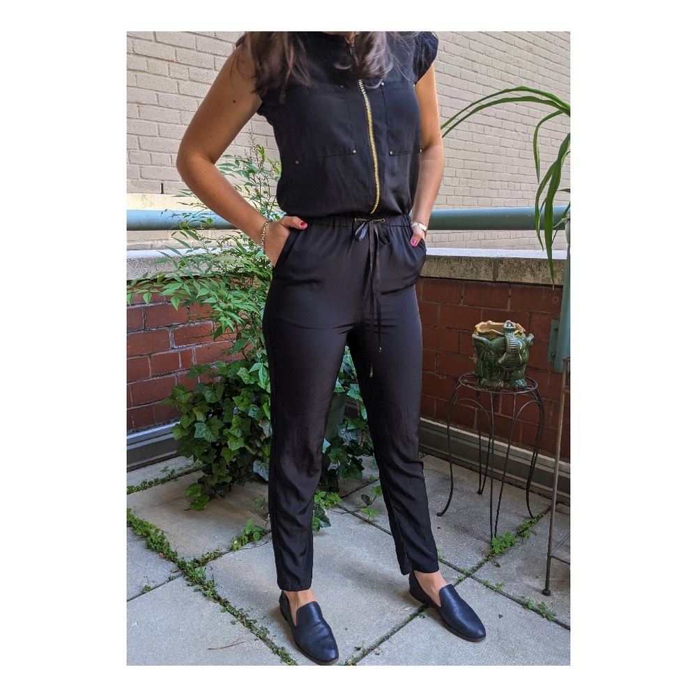 Black Romper w/ Adjustable Waist